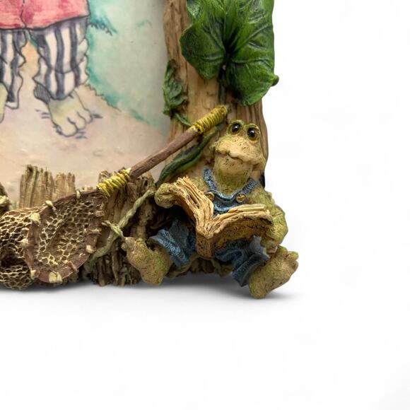 Frogmorton and Tad Frog Picture Frame 4X6 Resin Fly Fishing Dad & Son Boyds Bear - Picture 6 of 11